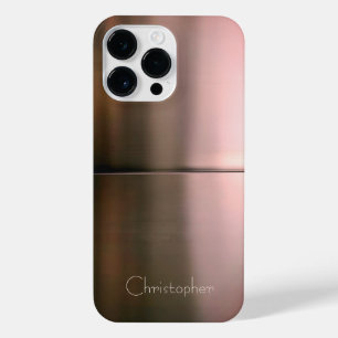 Titanium Brons Roestvrij Staal Print iPhone 14 Pro Max Hoesje