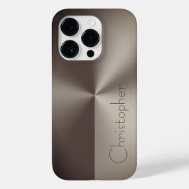 Titanium bruine vlekkeloze staalprint Case-Mate iPhone 14 pro hoesje