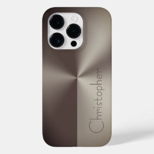 Titanium bruine vlekkeloze staalprint Case-Mate iPhone 14 pro hoesje