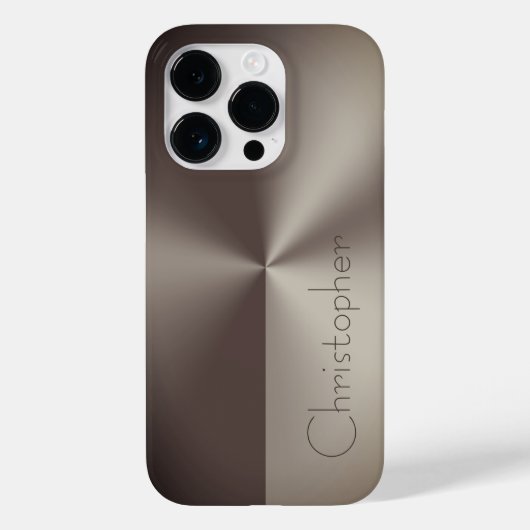 Titanium bruine vlekkeloze staalprint Case-Mate iPhone case (Achterkant)