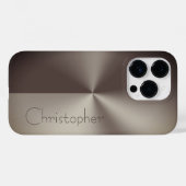 Titanium bruine vlekkeloze staalprint Case-Mate iPhone case (Achterkant (horizontaal))