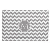 Titanium Chevron Monogrammed Kussensloop (Achterkant)