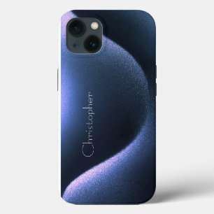 Titanium donkerblauw RVS afdruk iPhone 15 13 Hoesje
