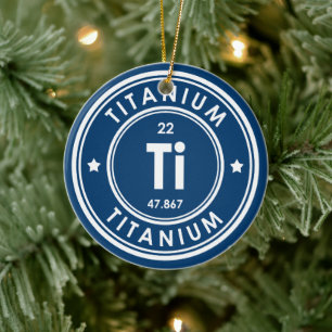 Titanium element blauw keramisch Ornament