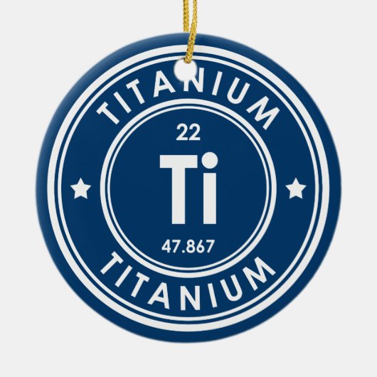 Titanium element blauw keramisch Ornament (Voorkant)