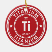 Titanium Element Rood Keramisch Ornament (Voorkant)