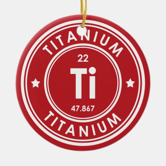 Titanium Element Rood Keramisch Ornament (Voorkant)