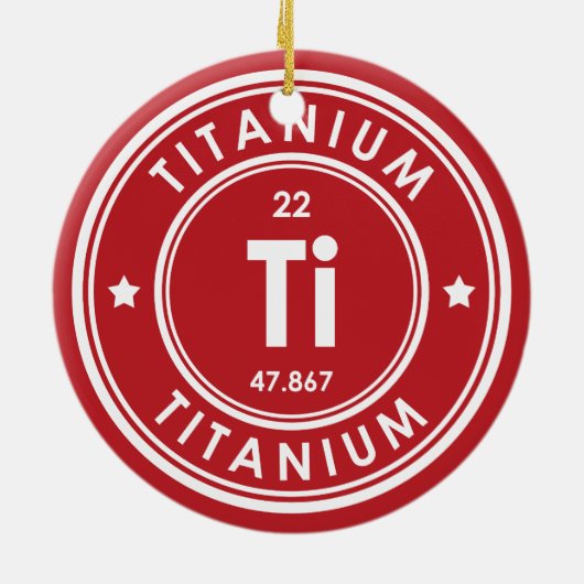 Titanium Element Rood Keramisch Ornament (Achterkant)