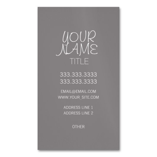 Titanium Freehand Eenvoudig Visitekaartje Magneet (Voorkant Verticaal)
