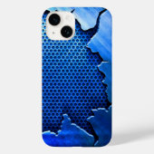 Titanium gepolijst blauw Radiaal Metallic iphone 1 Case-Mate iPhone Case (Achterkant)