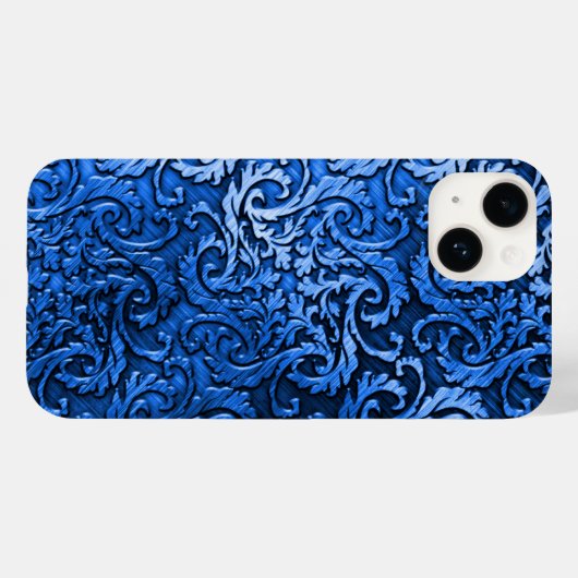 Titanium gepolijst blauw Radiaal Metallic iphone 1 Case-Mate iPhone Case (Achterkant (horizontaal))