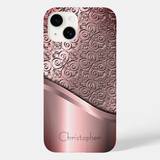 Titanium gepolijst brons radiale metalen iphone 15 Case-Mate iPhone case (Achterkant)