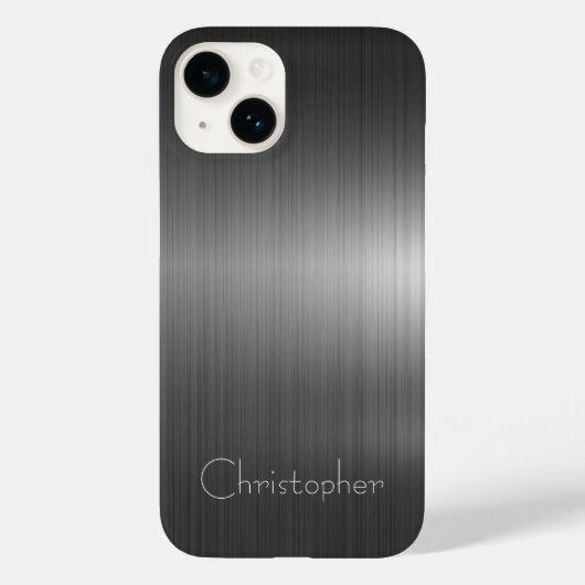 titanium gepolijst donker zilver radiaal en metall Case-Mate iPhone case (Achterkant)