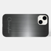 titanium gepolijst donker zilver radiaal en metall Case-Mate iPhone case (Achterkant (horizontaal))