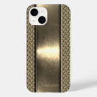 Titanium gepolijst goud radiale metalen iphone 15