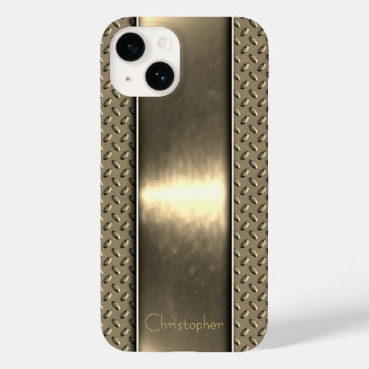 Titanium gepolijst goud radiale metalen iphone 15 Case-Mate iPhone case (Achterkant)