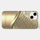 Titanium Gepolijst goud Radiale Metallic iPhone 15 Case-Mate iPhone Case (Achterkant (horizontaal))