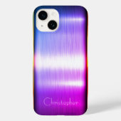 Titanium gepolijst violette radiale metalen iphone Case-Mate iPhone case (Achterkant)