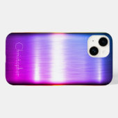 Titanium gepolijst violette radiale metalen iphone Case-Mate iPhone case (Achterkant (horizontaal))