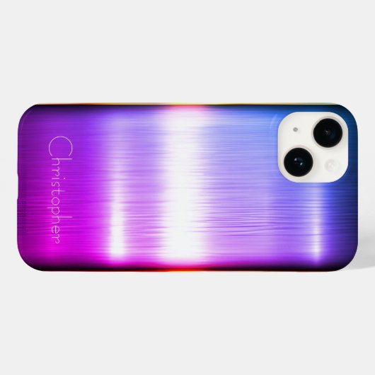 Titanium gepolijst violette radiale metalen iphone Case-Mate iPhone case (Achterkant (horizontaal))