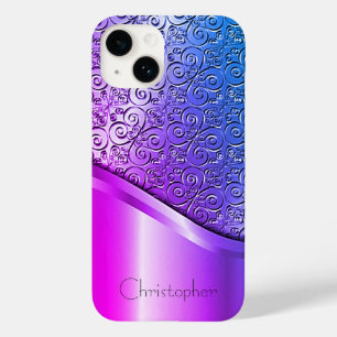 Titanium gepolijst violette radiale metalen iphone Case-Mate iPhone 14 hoesje