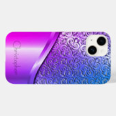 Titanium gepolijst violette radiale metalen iphone Case-Mate iPhone case (Achterkant (horizontaal))
