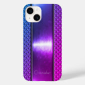 Titanium gepolijst violette radiale metalen iphone Case-Mate iPhone case (Achterkant)