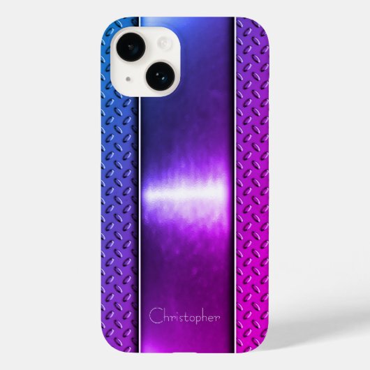 Titanium gepolijst violette radiale metalen iphone Case-Mate iPhone case (Achterkant)