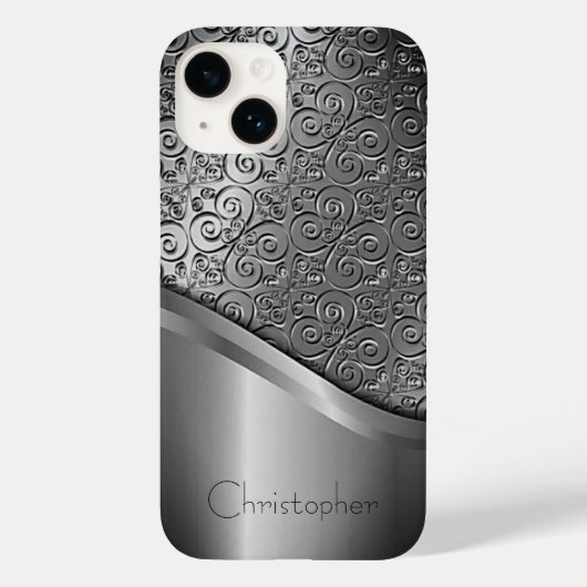 Titanium Gepolijst Zilver Radiaal Metallic iPhone Case-Mate iPhone Case (Achterkant)