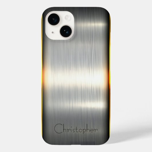 Titanium gepolijst zilveren radiale metalen iphone Case-Mate iPhone case (Achterkant)
