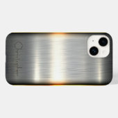 Titanium gepolijst zilveren radiale metalen iphone Case-Mate iPhone case (Achterkant (horizontaal))