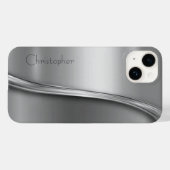Titanium gepolijst zilveren radiale metalen iphone Case-Mate iPhone case (Achterkant (horizontaal))