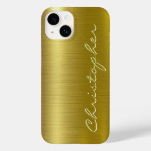 Titanium Goud Glanzend Roestvrij Staal Metaal 15 Case-Mate iPhone 14 Hoesje
