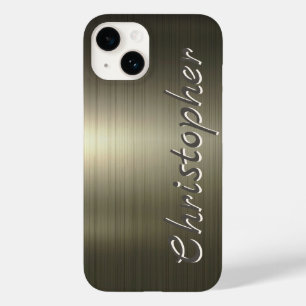 Titanium goud roestvrij staal Metaal Case-Mate iPhone 14 Hoesje