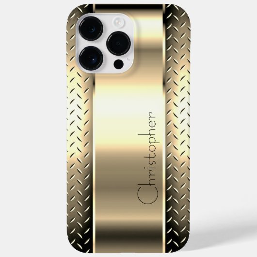 Titanium Goud Roestvrij staal Print Case-Mate iPhone Case (Achterkant)
