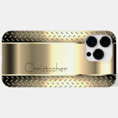Titanium Goud Roestvrij staal Print Case-Mate iPhone Case (Achterkant (horizontaal))