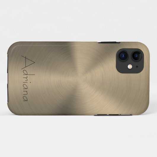 Titanium goud Roestvrij staal Print Case-Mate iPhone Case (Achterkant (horizontaal))