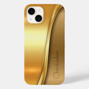 Titanium goud roestvrij staal Print iphone 15 Case-Mate iPhone 14 Hoesje