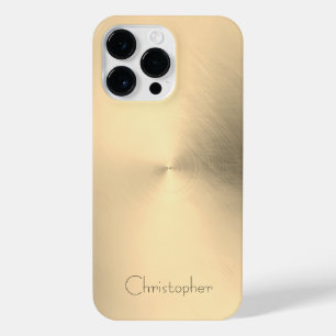 Titanium Goud Roestvrij staal Print iPhone 14 Pro Max Hoesje