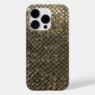 Titanium goud roestvrij staal slang schaal patroon Case-Mate iPhone 14 pro hoesje