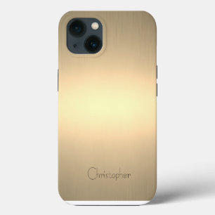 Titanium goud RVS afdruk iPhone 15 13 Hoesje