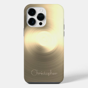 Titanium Goud RVS Print iPhone 14 Pro Max Hoesje