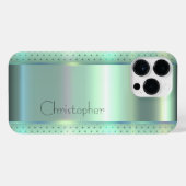 Titanium groen Roestvrij staal Print iPhone Hoesje (Achterkant horizontaal)