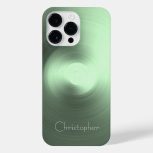 Titanium Groen Zilver Roestvrij Staal Print iPhone 14 Pro Max Hoesje