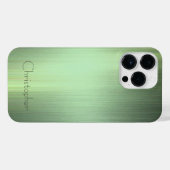 Titanium Groen Zilver Roestvrij Staal Print iPhone Hoesje (Achterkant horizontaal)