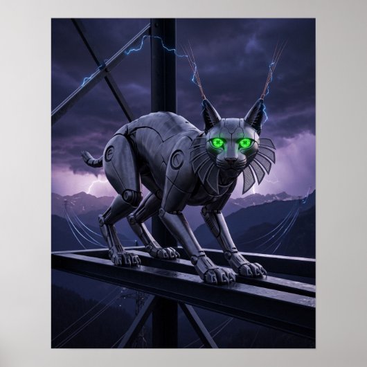 Titanium Lynx Hoge Spanning Ridge Kunst Poster (Voorkant)