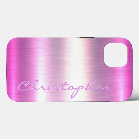 Titanium paarse en Zilveren Roestvrij staalmetaal Case-Mate iPhone Case (Achterkant (horizontaal))