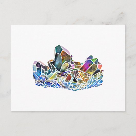 Titanium Quartz Healing Crystal Art Rainbow Aura Briefkaart (Voorkant)