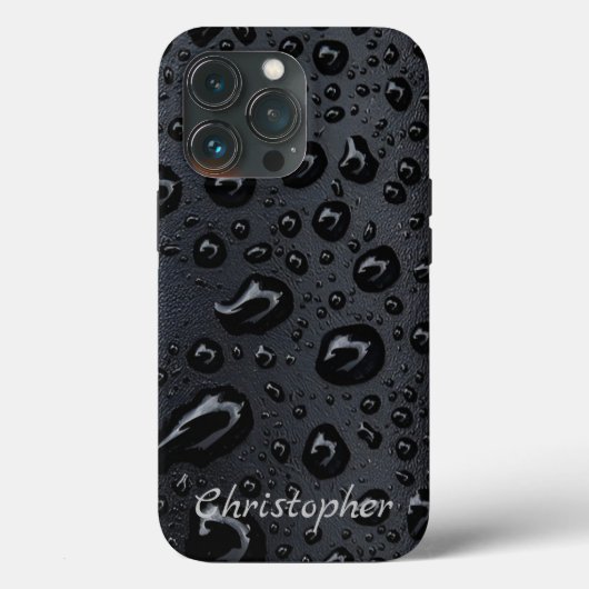 Titanium regendruppels glanzend roestvrij staal me Case-Mate iPhone case (Achterkant)