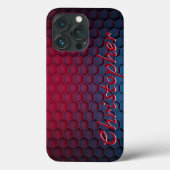 Titanium rood en blauw Roestvrij staal Print Case-Mate iPhone Case (Achterkant)